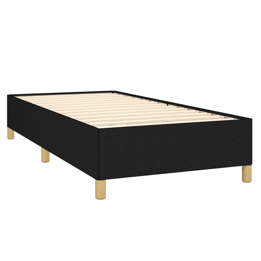 vidaXL Κρεβάτι Boxspring με Στρώμα Μαύρο 90x200 εκ. Υφασμάτινο