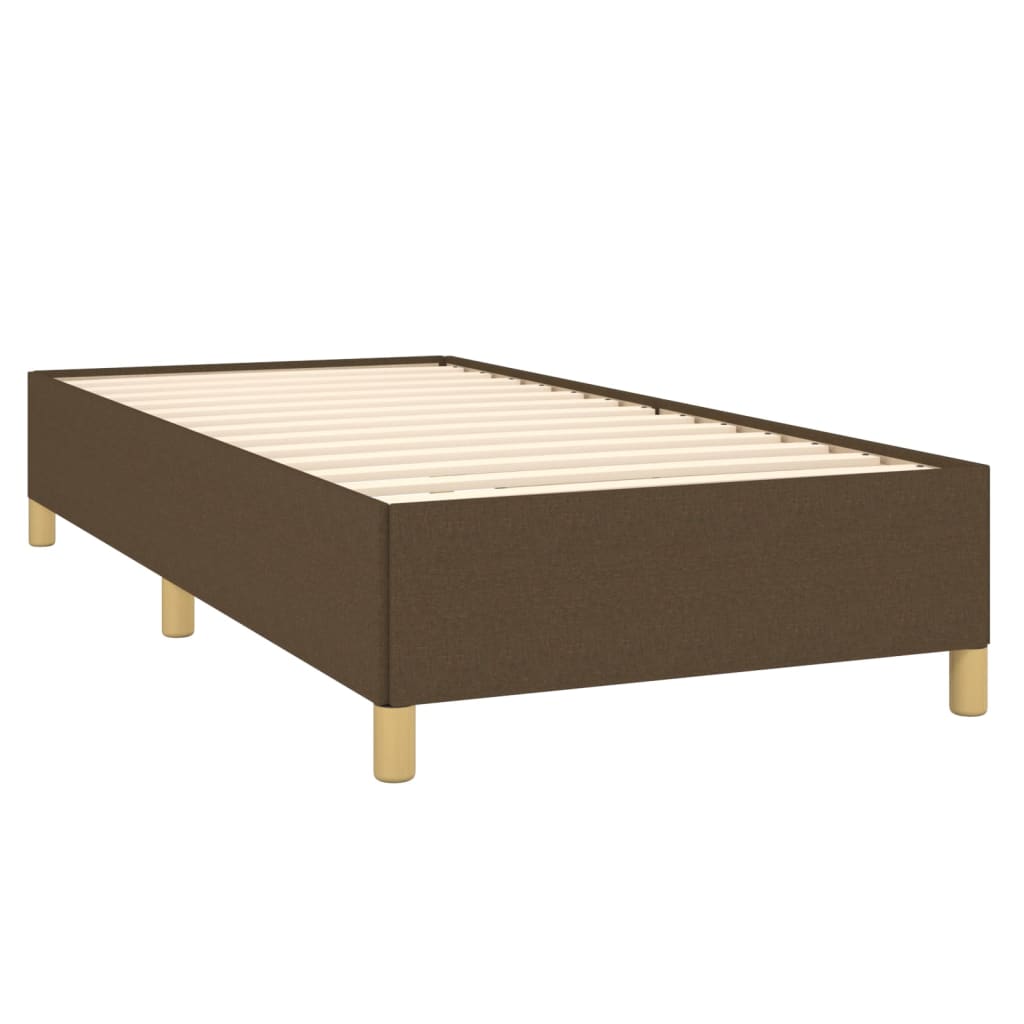 vidaXL Κρεβάτι Boxspring με Στρώμα Σκούρο Καφέ 90x200 εκ. Υφασμάτινο
