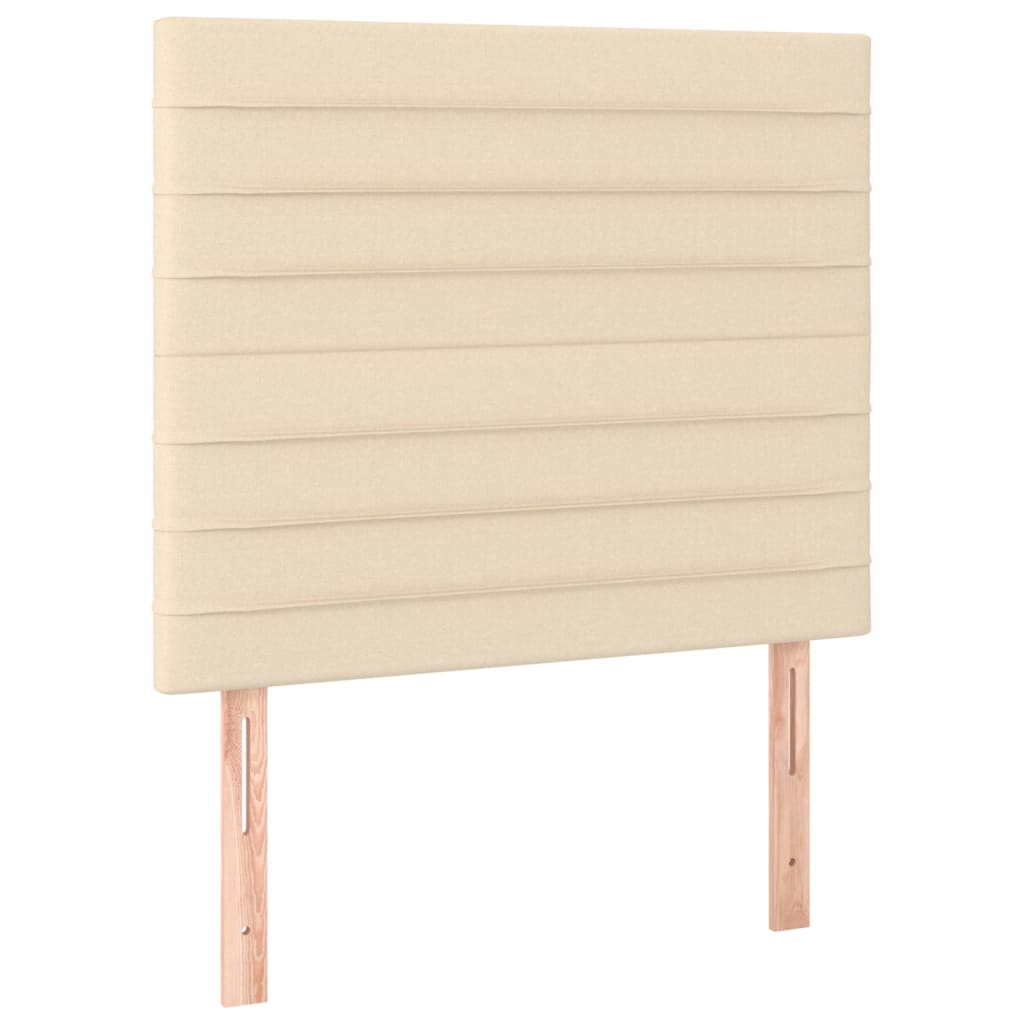 vidaXL Κρεβάτι Boxspring με Στρώμα Κρεμ 90x200 εκ.Υφασμάτινο