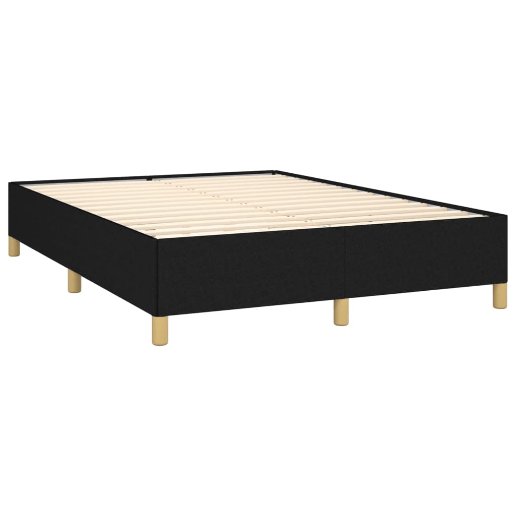vidaXL Κρεβάτι Boxspring με Στρώμα Μαύρο 140x190 εκ. Υφασμάτινο