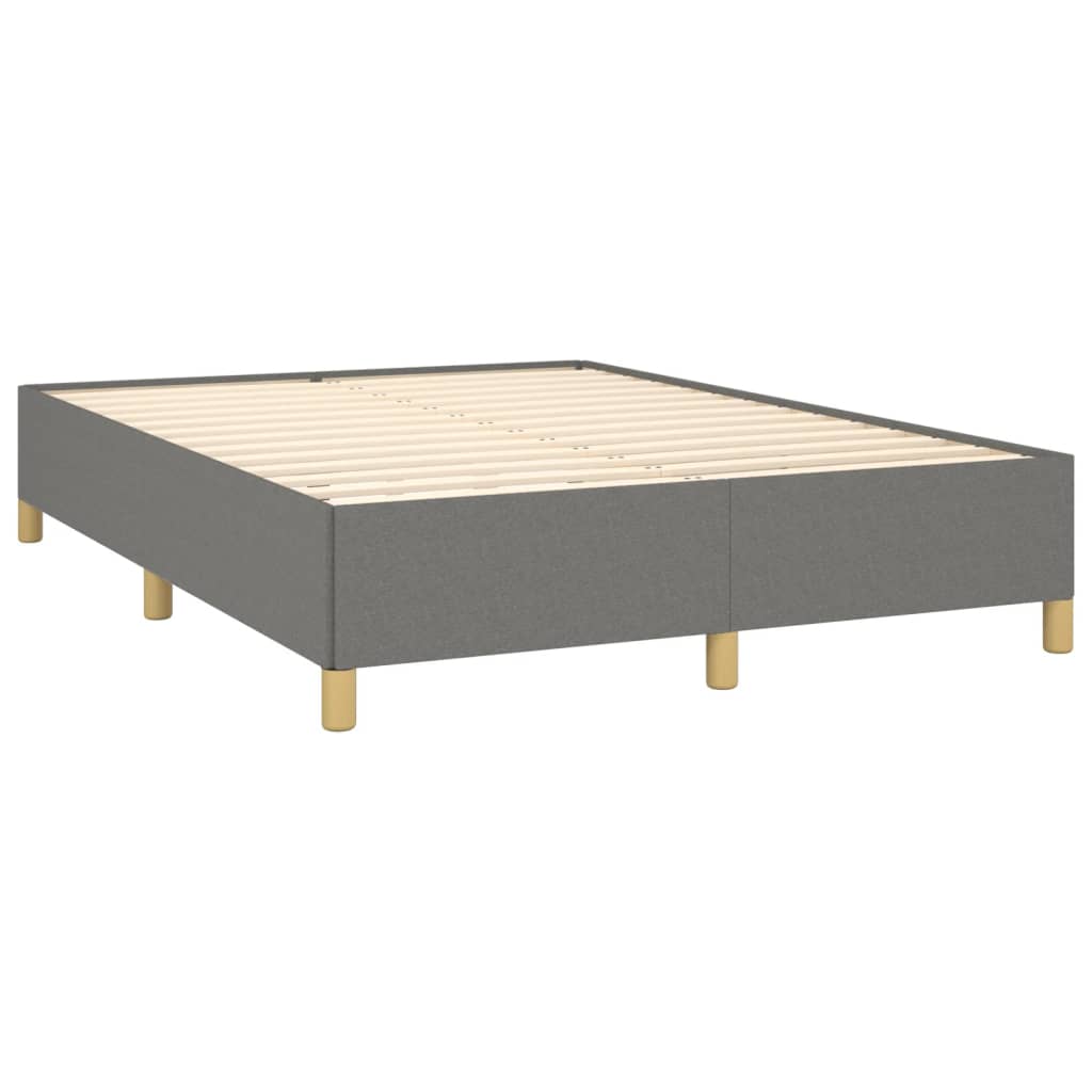 vidaXL Κρεβάτι Boxspring με Στρώμα Σκούρο Γκρι 140x200 εκ Υφασμάτινο