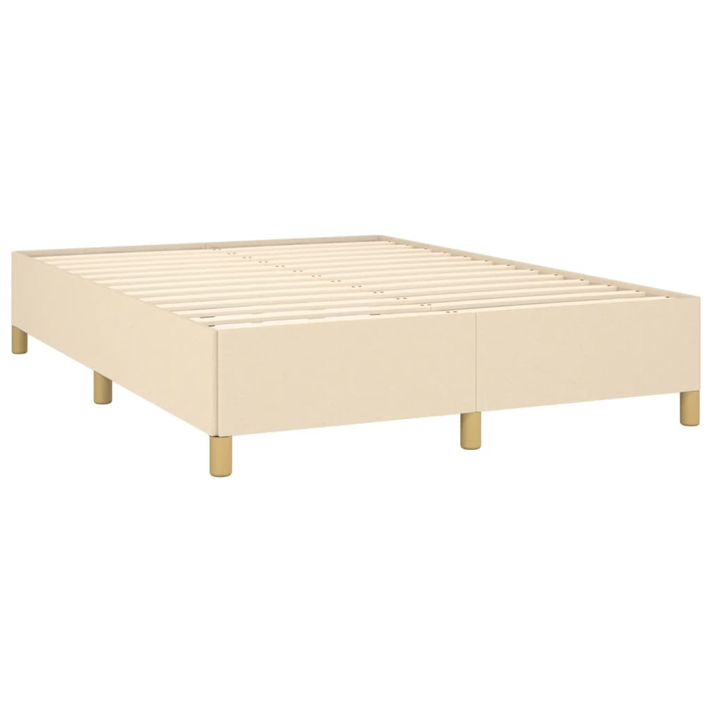 vidaXL Κρεβάτι Boxspring με Στρώμα Κρεμ 140x200 εκ. Υφασμάτινο