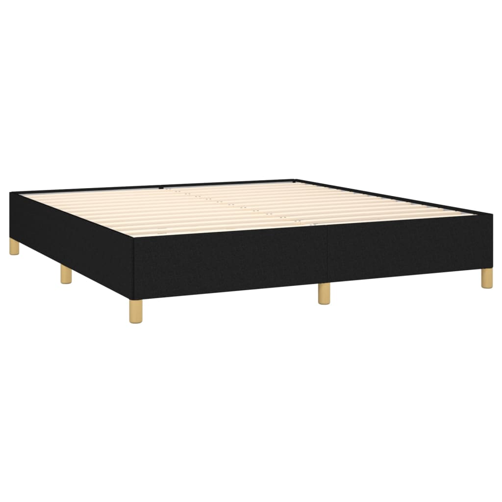 vidaXL Κρεβάτι Boxspring με Στρώμα Μαύρο 180x200 εκ. Υφασμάτινο
