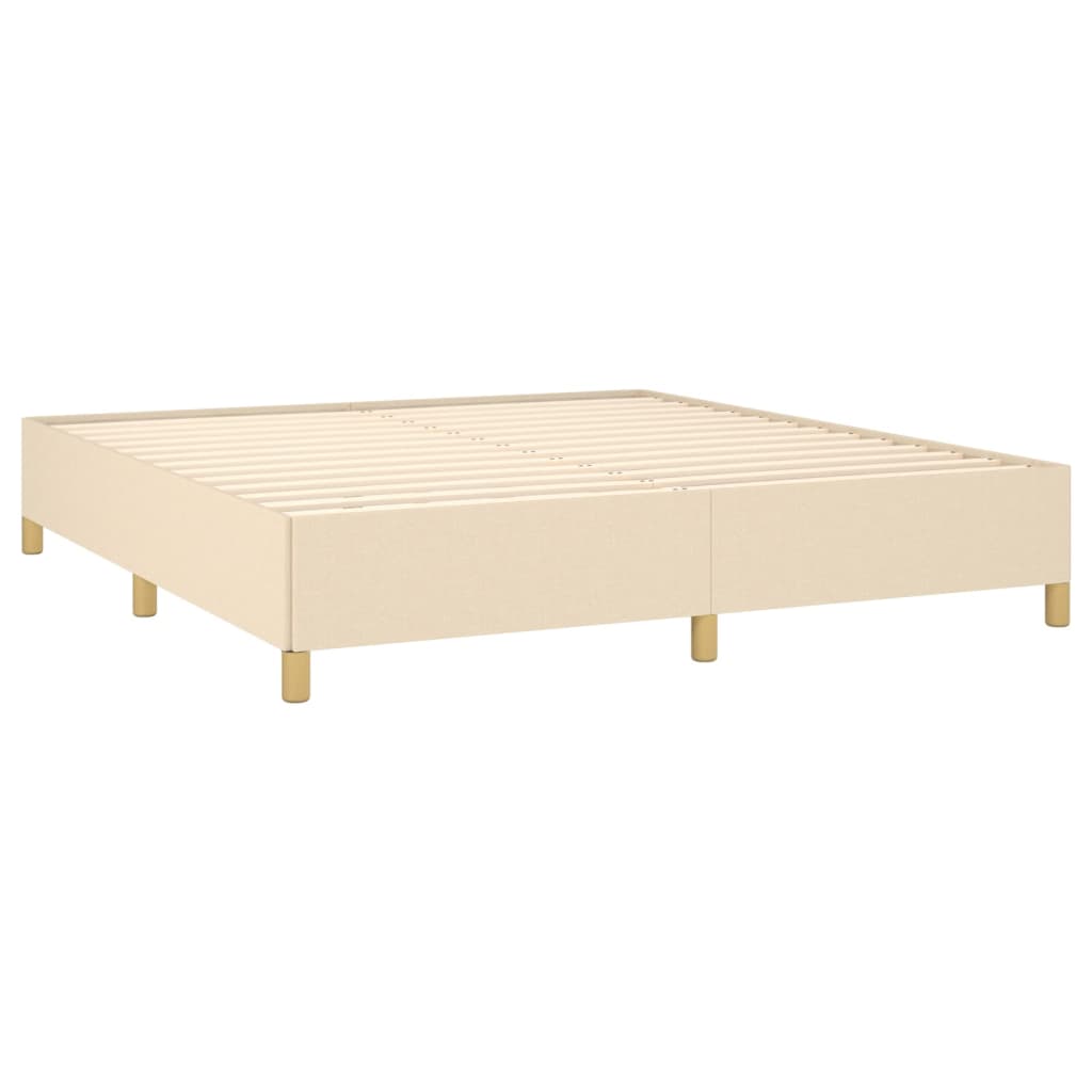 vidaXL Κρεβάτι Boxspring με Στρώμα Κρεμ 180x200 εκ. Υφασμάτινο