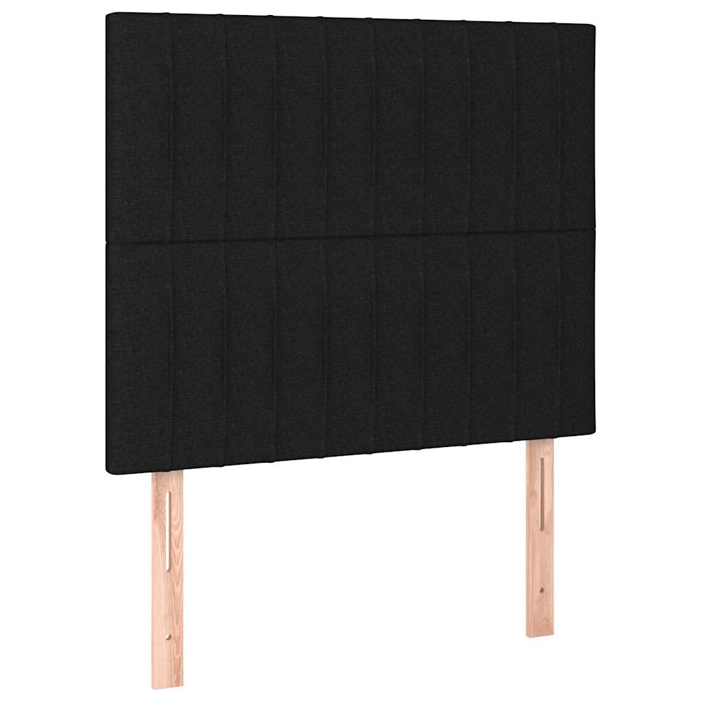vidaXL Κρεβάτι Boxspring με Στρώμα Μαύρο 90x190 εκ.Υφασμάτινο