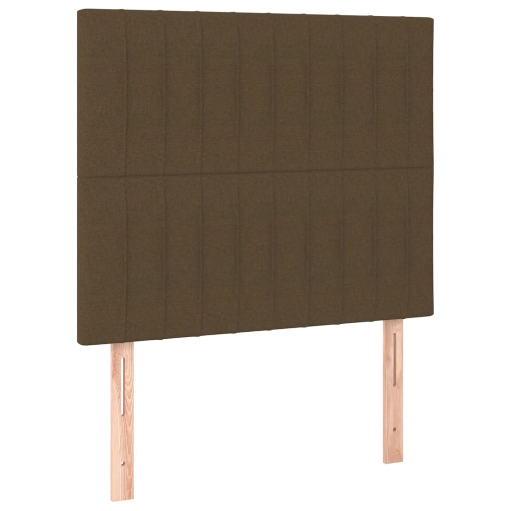 vidaXL Κρεβάτι Boxspring με Στρώμα Σκούρο Καφέ 90x190 εκ. Υφασμάτινο