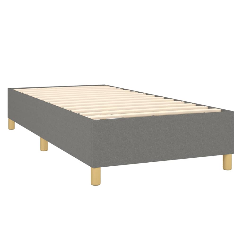 vidaXL Κρεβάτι Boxspring με Στρώμα Σκούρο Γκρι 100x200 εκ. Υφασμάτινο