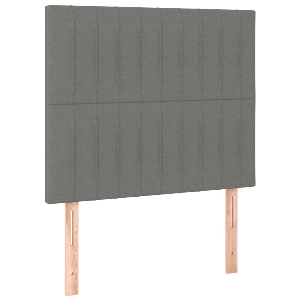 vidaXL Κρεβάτι Boxspring με Στρώμα Σκούρο Γκρι 100x200 εκ. Υφασμάτινο