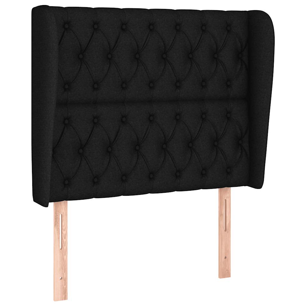 vidaXL Κρεβάτι Boxspring με Στρώμα Μαύρο 90x190 εκ.Υφασμάτινο