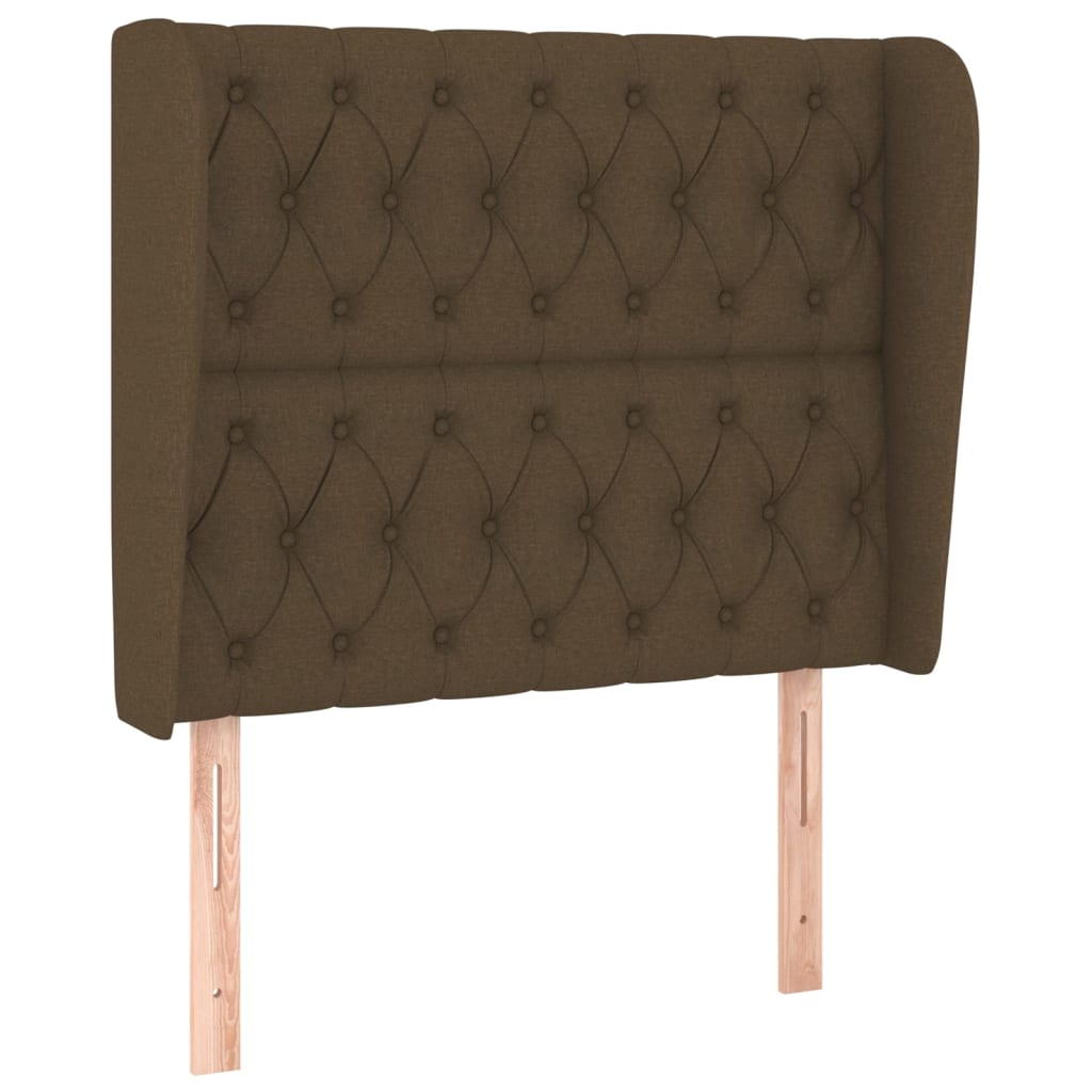 vidaXL Κρεβάτι Boxspring με Στρώμα Σκούρο Καφέ 90x200 εκ. Υφασμάτινο
