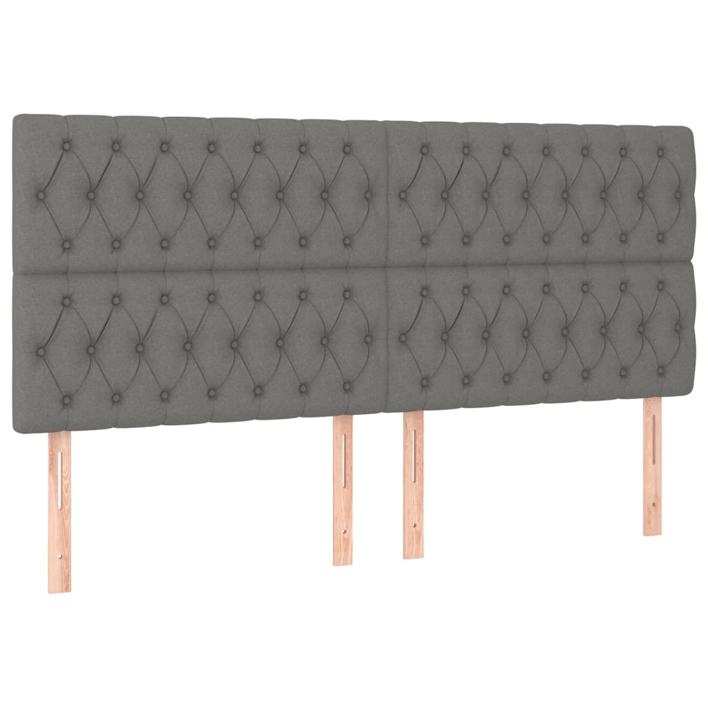 vidaXL Κρεβάτι Boxspring με Στρώμα Σκούρο Γκρι 200x200 εκ. Υφασμάτινο