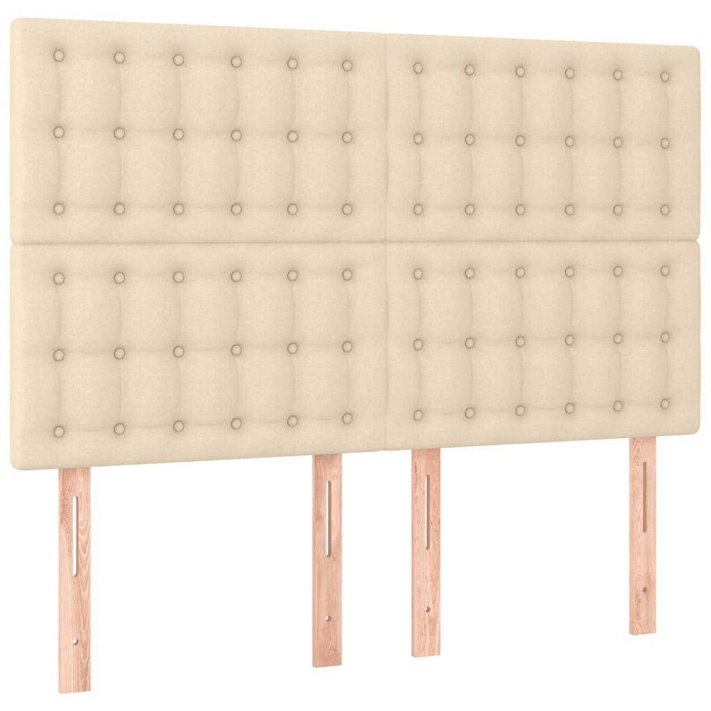 vidaXL Κρεβάτι Boxspring με Στρώμα Κρεμ 140x190 εκ. Υφασμάτινο