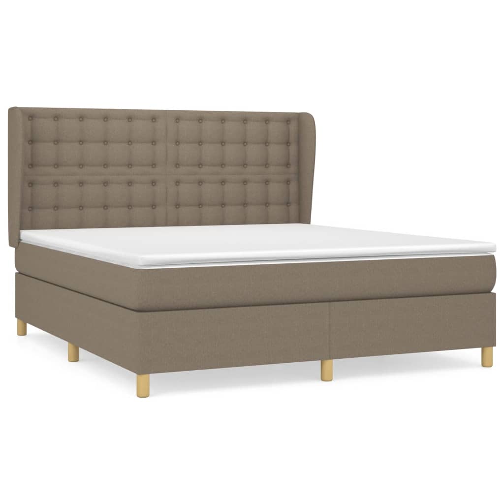 vidaXL Κρεβάτι Boxspring με Στρώμα Taupe 160x200 εκ. Υφασμάτινο