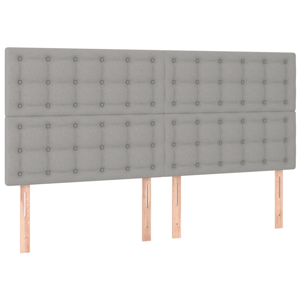 vidaXL Κρεβάτι Boxspring με Στρώμα Ανοιχτό Γκρι 180x200 εκ. Υφασμάτινο
