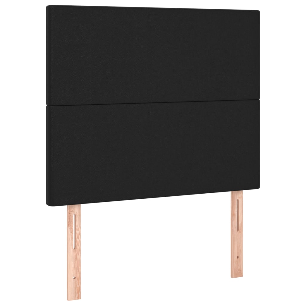 vidaXL Κρεβάτι Boxspring με Στρώμα Μαύρο 90x190εκ. από Συνθετικό Δέρμα