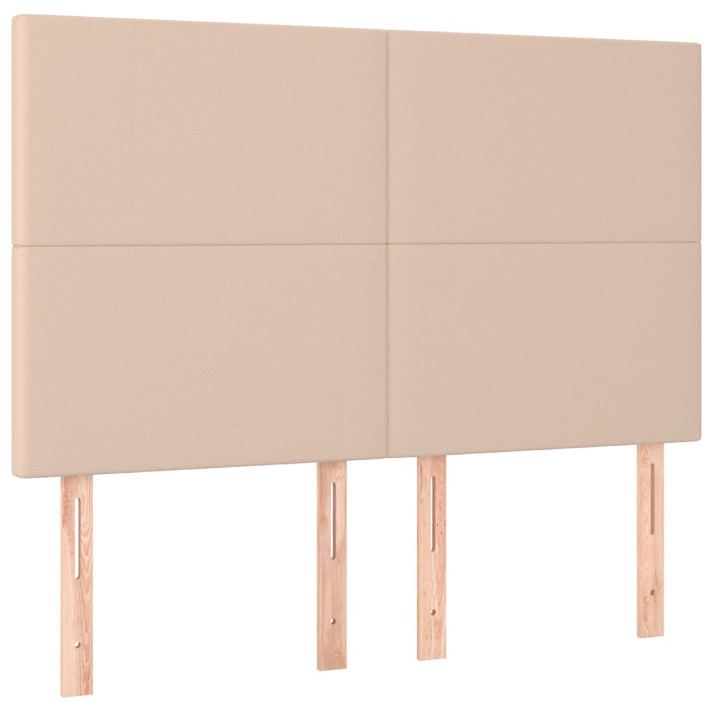 vidaXL Κρεβάτι Boxspring με Στρώμα Καπουτσίνο 140x190εκ.από Συνθ.Δέρμα
