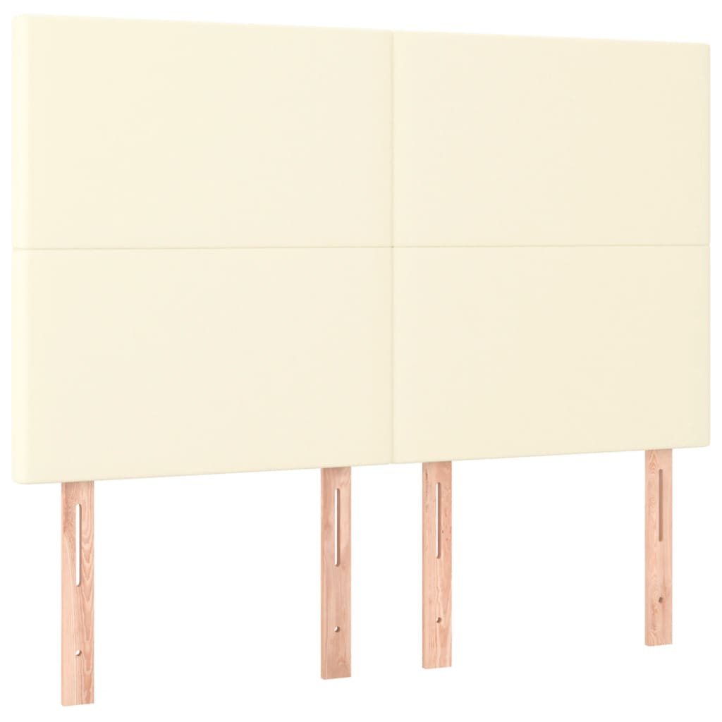 vidaXL Κρεβάτι Boxspring με Στρώμα Κρεμ 140x200εκ. από Συνθετικό Δέρμα