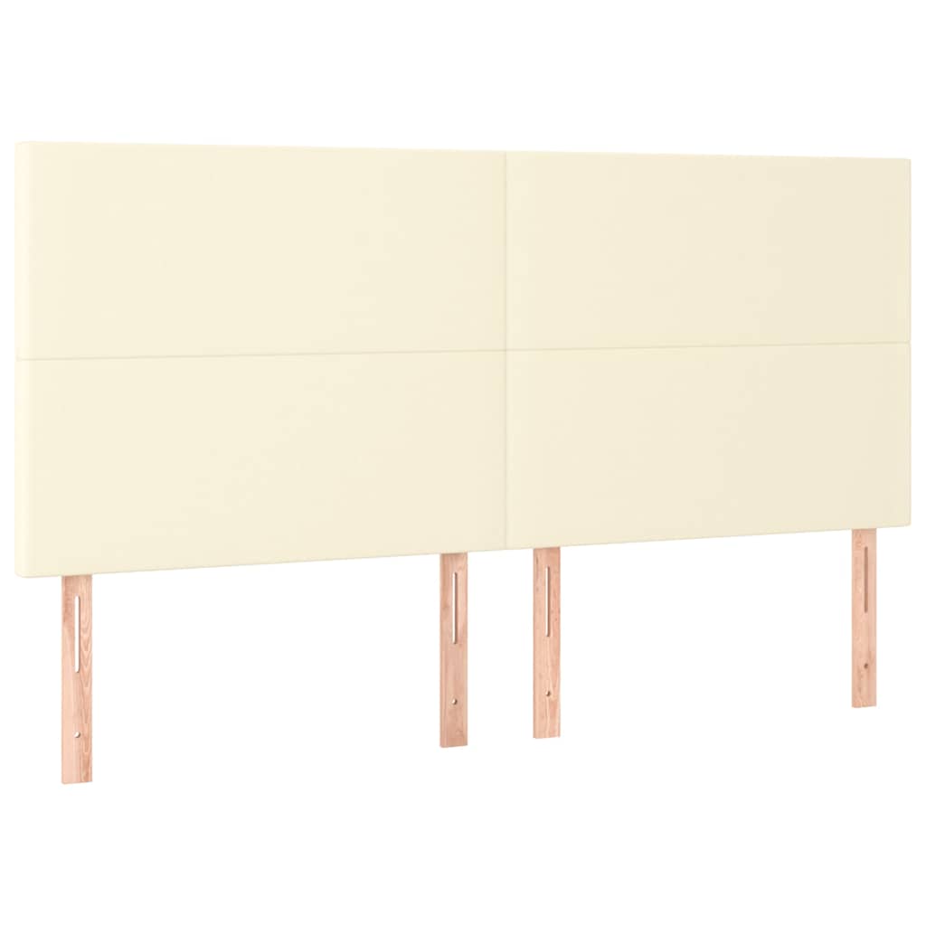 vidaXL Κρεβάτι Boxspring με Στρώμα Κρεμ 160x200εκ. από Συνθετικό Δέρμα