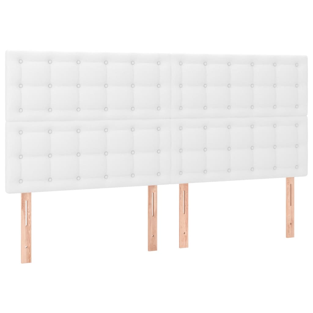 vidaXL Κρεβάτι Boxspring με Στρώμα Λευκό 180x200 εκ. Συνθετικό Δέρμα