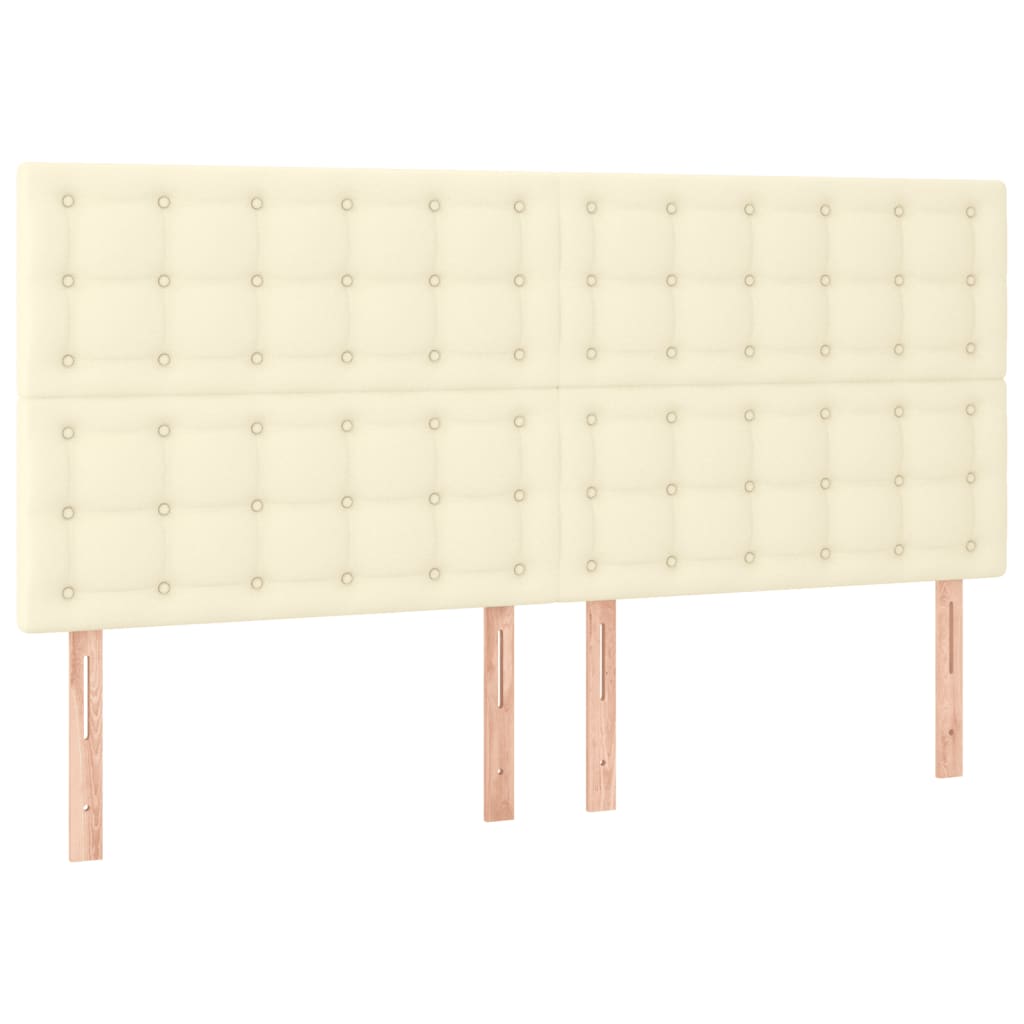 vidaXL Κρεβάτι Boxspring με Στρώμα Κρεμ 180x200 εκ. Συνθετικό Δέρμα