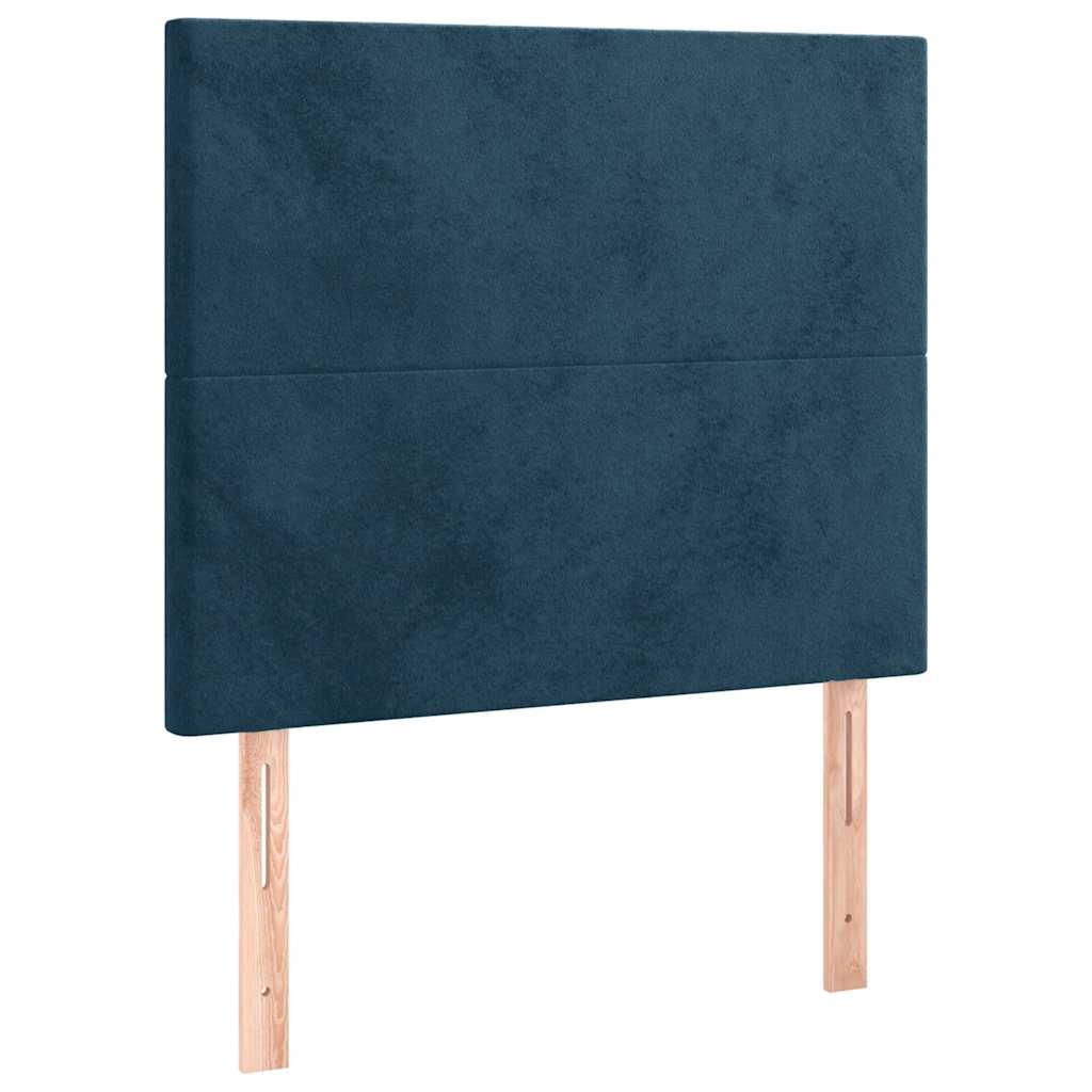 vidaXL Κρεβάτι Boxspring με Στρώμα Σκούρο Μπλε 80 x 200 εκ. Βελούδινο