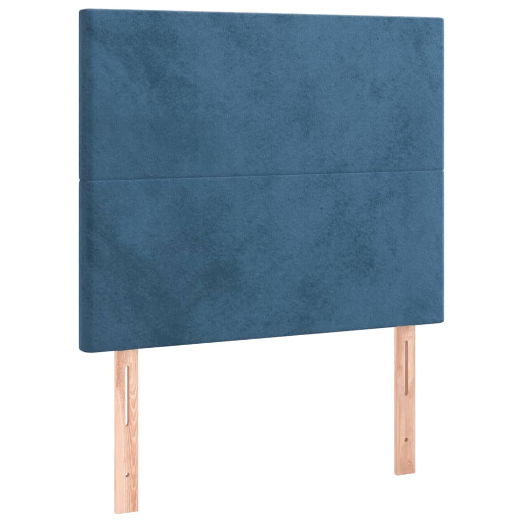 vidaXL Κρεβάτι Boxspring με Στρώμα Σκούρο Μπλε 100x200 εκ. Βελούδινο