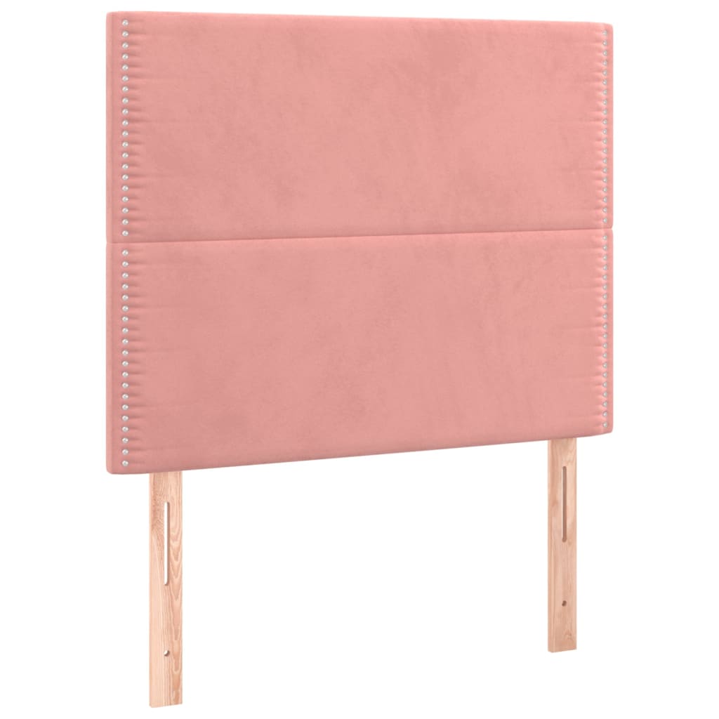 vidaXL Κρεβάτι Boxspring με Στρώμα Ροζ 80 x 200 εκ. Βελούδινο