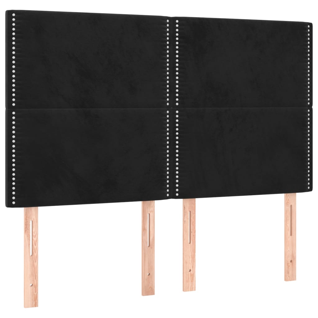 vidaXL Κρεβάτι Boxspring με Στρώμα Μαύρο 140x200 εκ. Βελούδινο