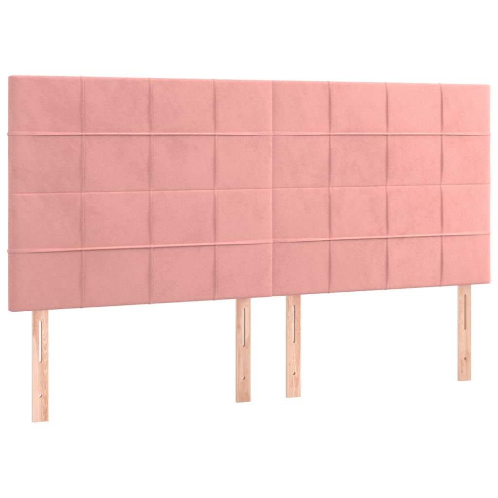 vidaXL Κρεβάτι Boxspring με Στρώμα Ροζ 180x200 εκ. Βελούδινο