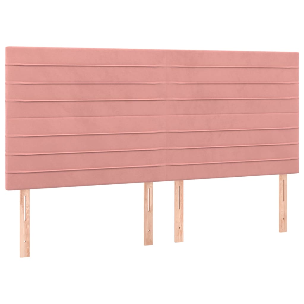 vidaXL Κρεβάτι Boxspring με Στρώμα Ροζ 160x200 εκ. Βελούδινο