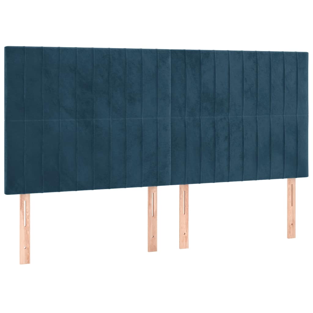 vidaXL Κρεβάτι Boxspring με Στρώμα Σκούρο Μπλε 180x200 εκ. Βελούδινο