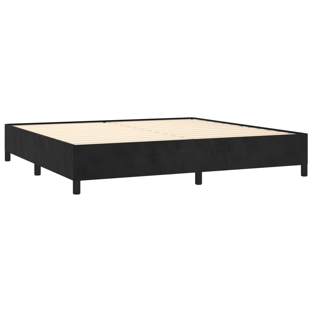 vidaXL Κρεβάτι Boxspring με Στρώμα Μαύρο 200x200 εκ. Βελούδινο