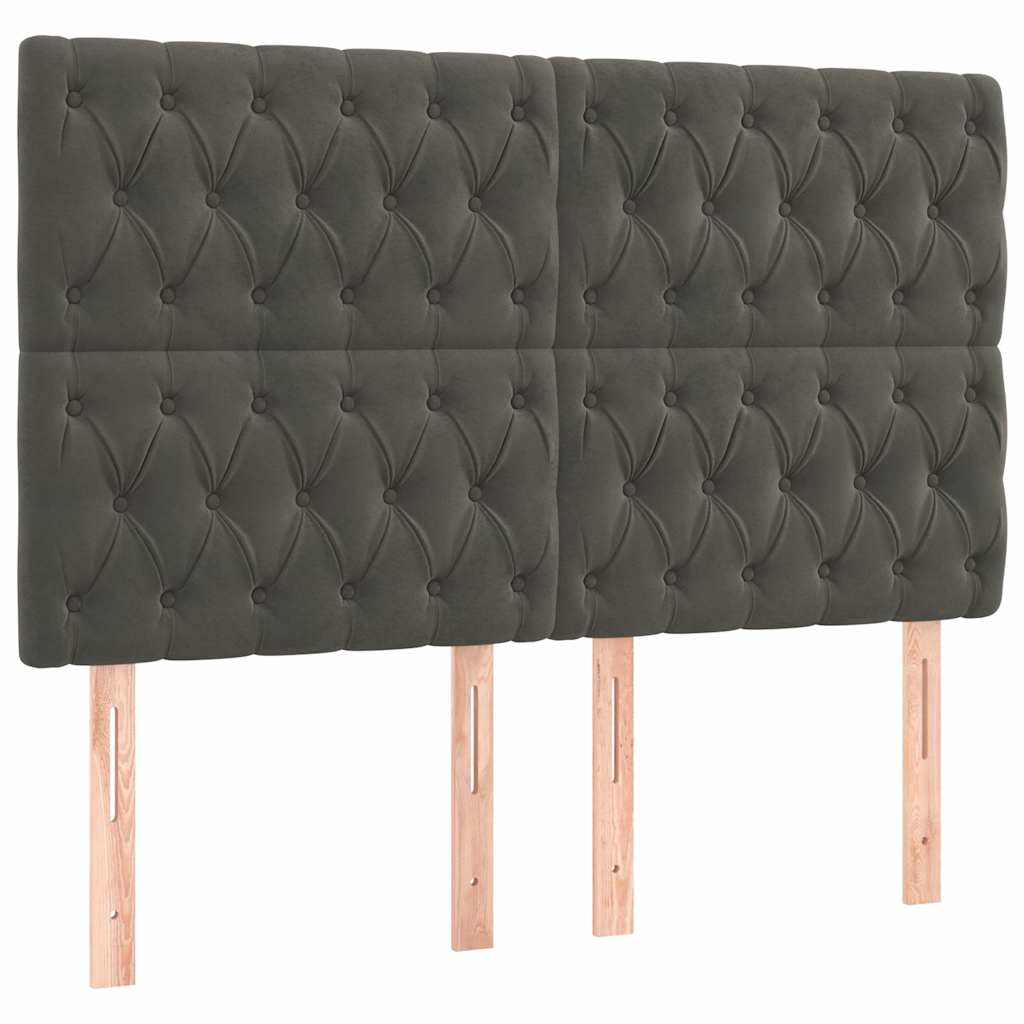vidaXL Κρεβάτι Boxspring με Στρώμα Σκούρο Γκρι 160x200 εκ. Βελούδινο