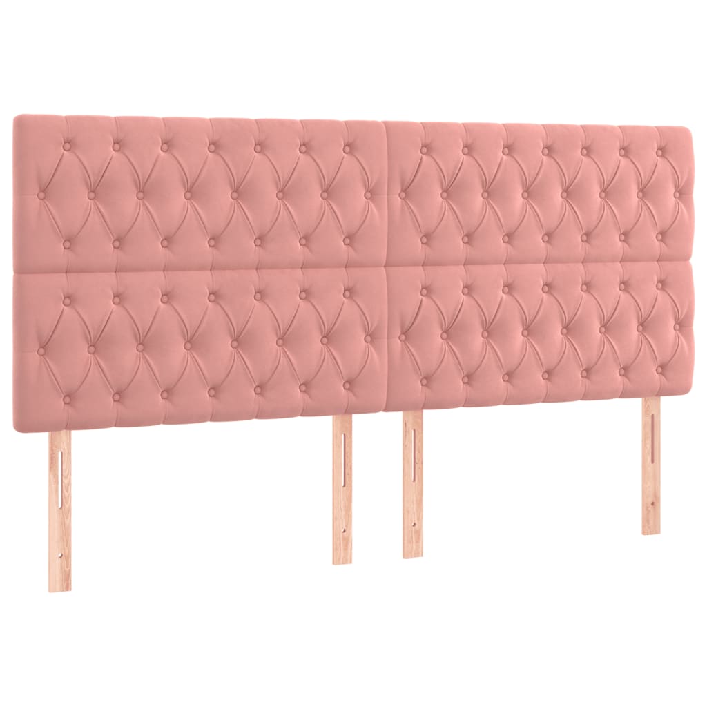 vidaXL Κρεβάτι Boxspring με Στρώμα Ροζ 180x200 εκ. Βελούδινο