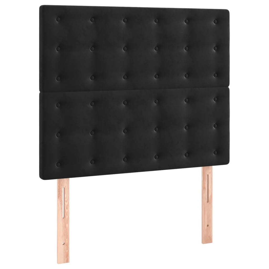 vidaXL Κρεβάτι Boxspring με Στρώμα Μαύρο 90x200 εκ. Βελούδινο