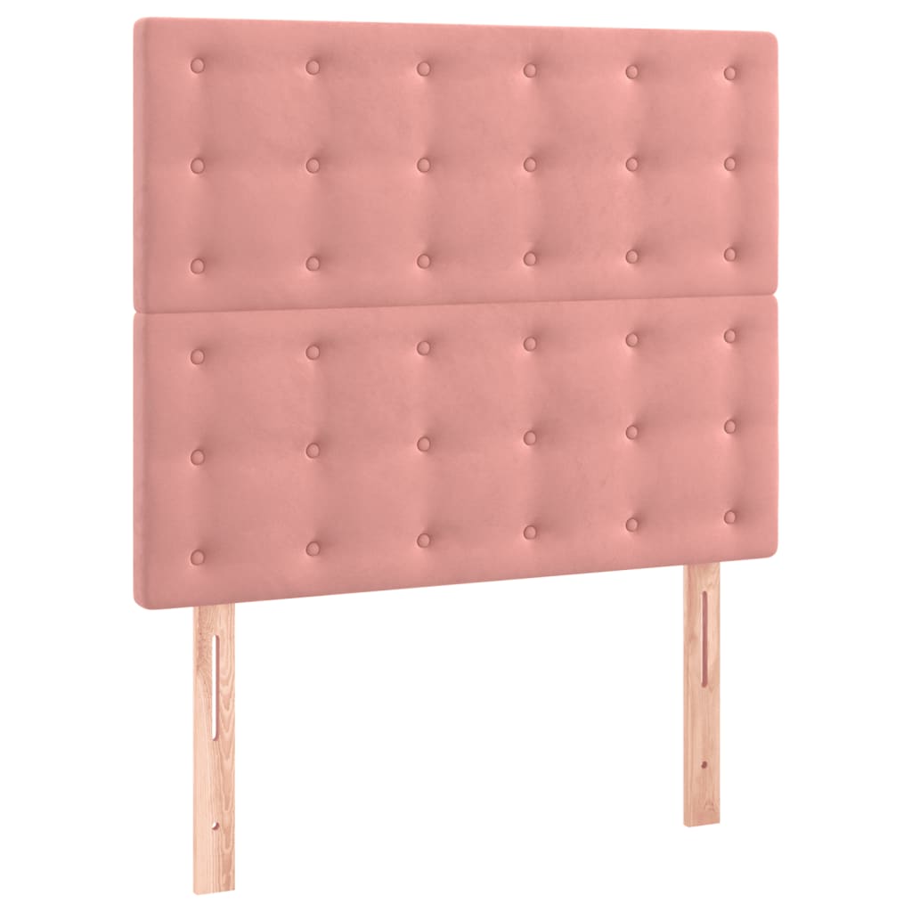 vidaXL Κρεβάτι Boxspring με Στρώμα Ροζ 100x200 εκ. Βελούδινο