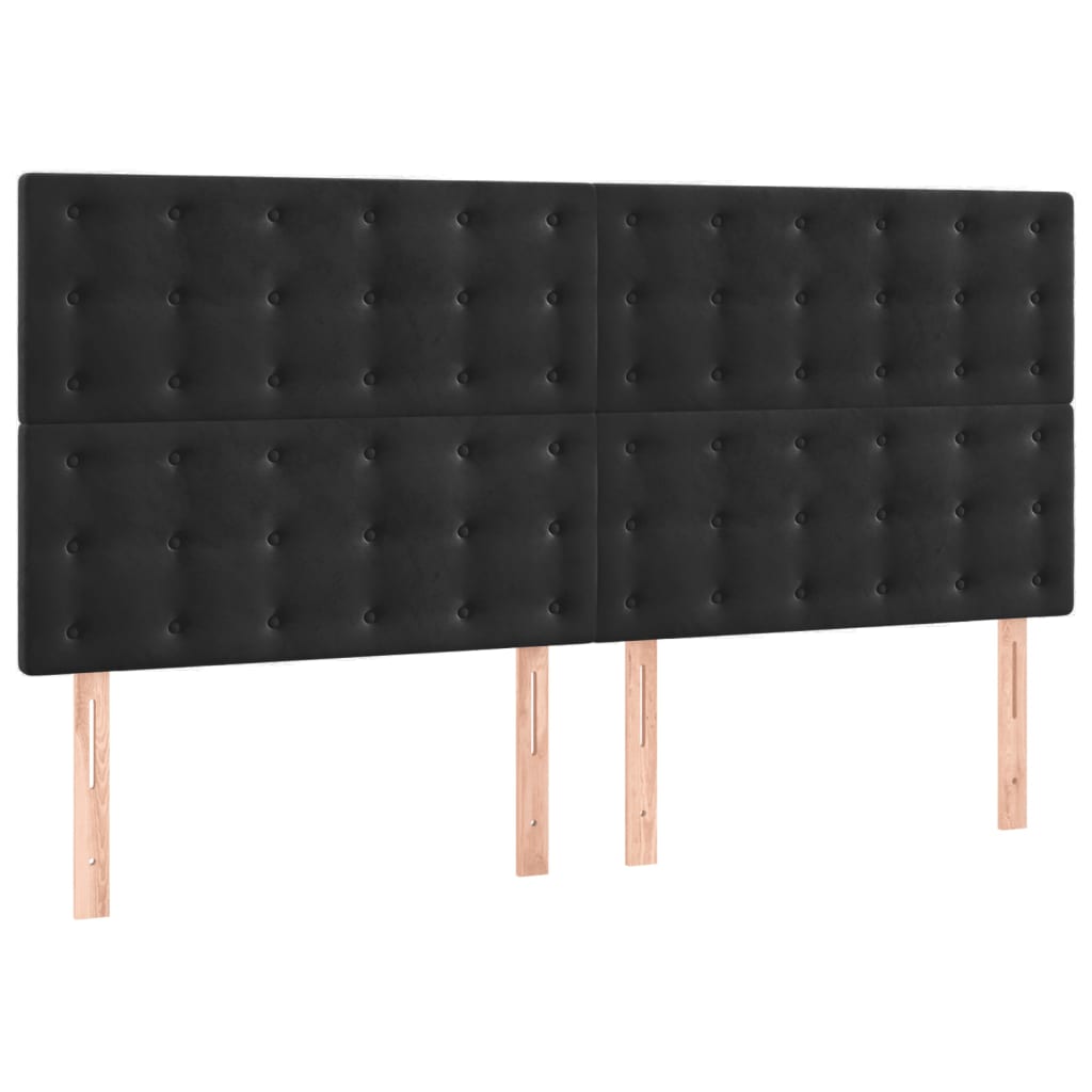 vidaXL Κρεβάτι Boxspring με Στρώμα Μαύρο 180x200 εκ. Βελούδινο