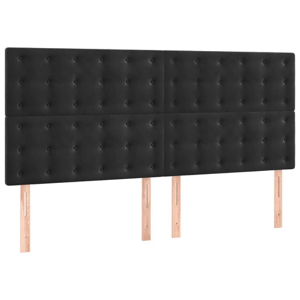 vidaXL Κρεβάτι Boxspring με Στρώμα Μαύρο 200x200 εκ. Βελούδινο