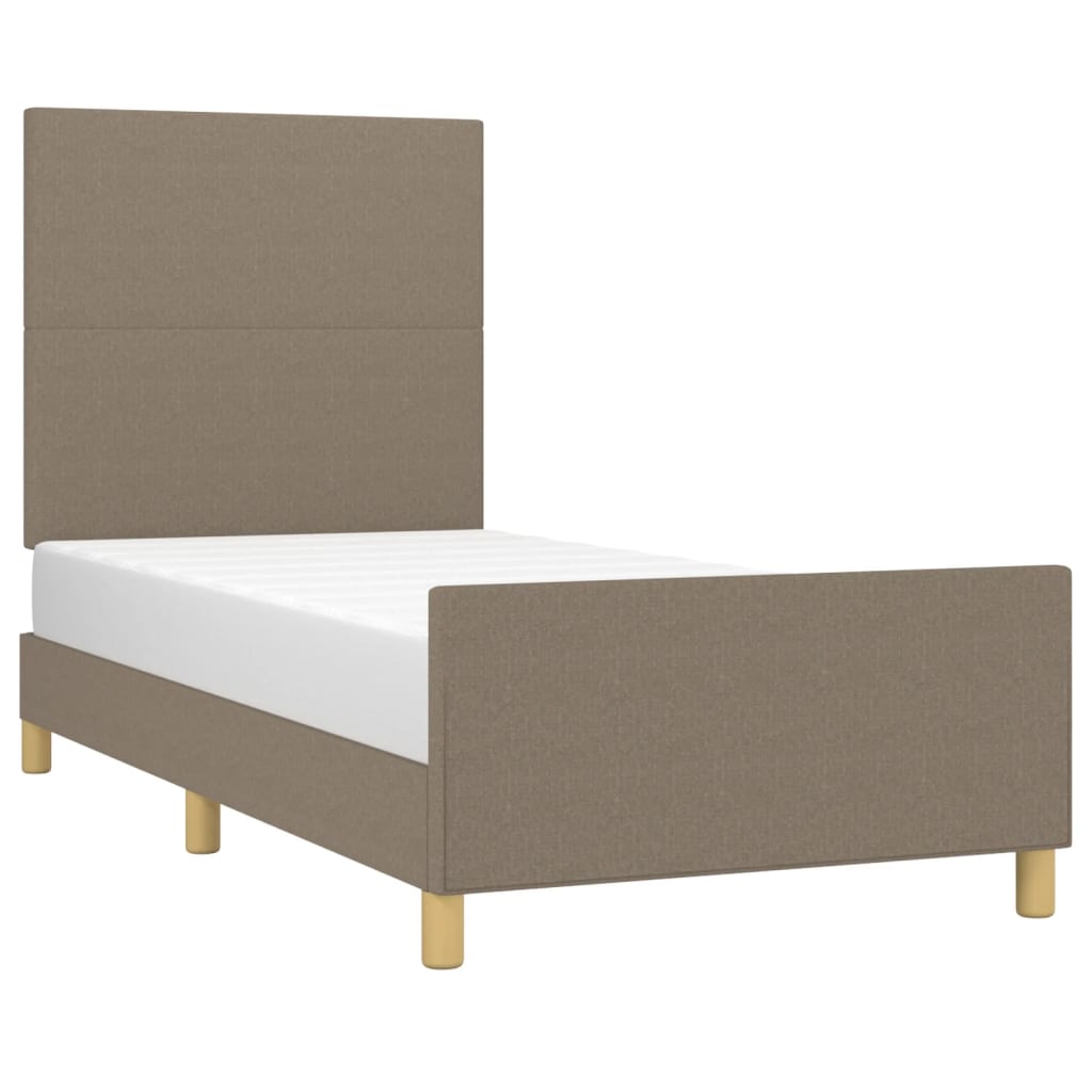 vidaXL Σκελετός Κρεβατιού Χωρίς Στρώμα Taupe 90x190 εκ. Υφασμάτινο