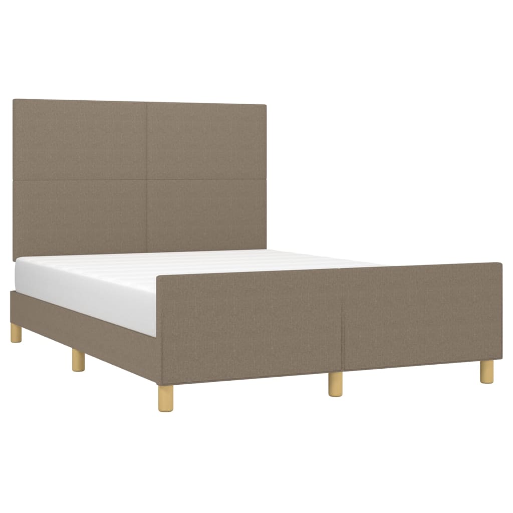 vidaXL Σκελετός Κρεβατιού Χωρίς Στρώμα Taupe 140x190 εκ. Υφασμάτινο