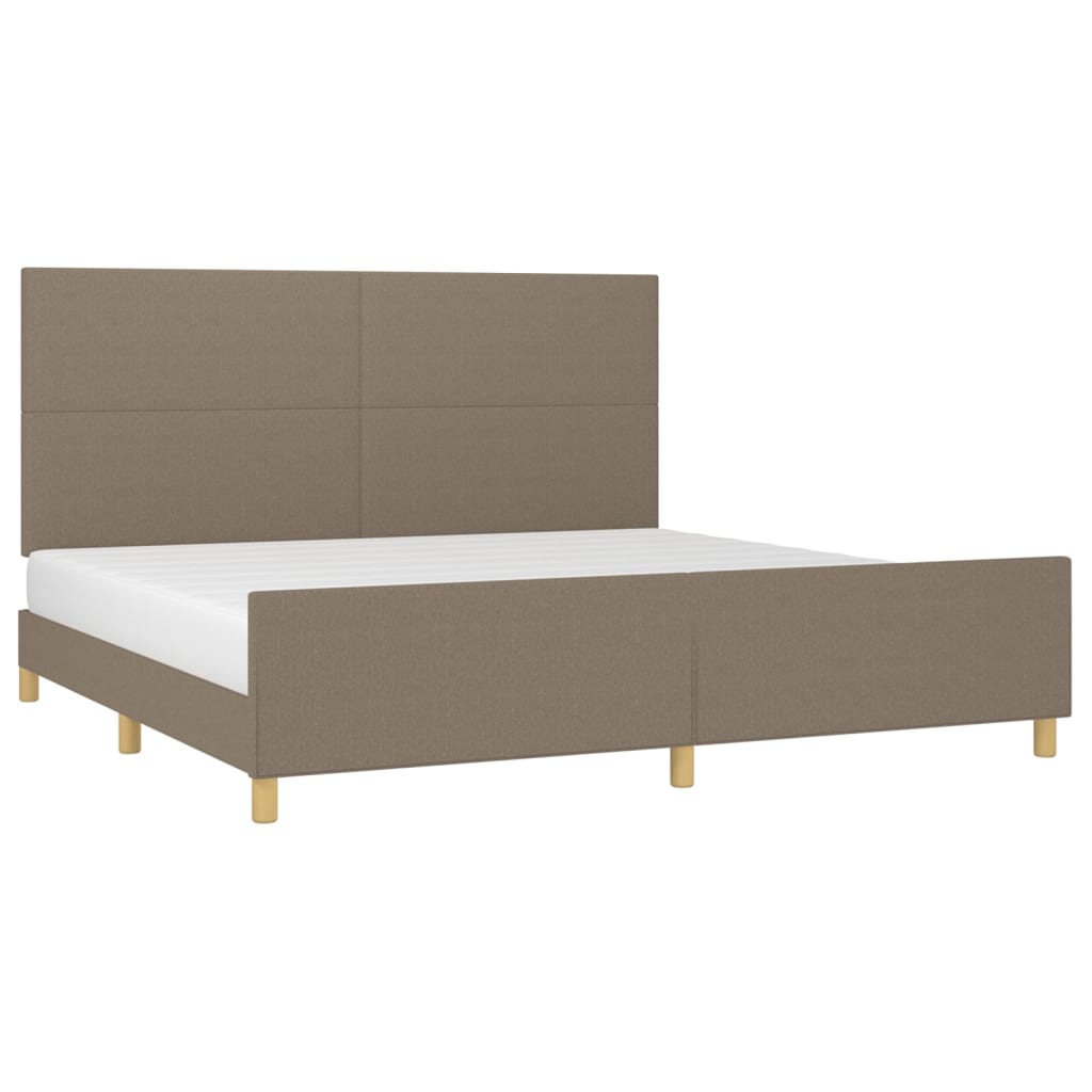 vidaXL Σκελετός Κρεβατιού Χωρίς Στρώμα Taupe 200x200 εκ.Υφασμάτινο