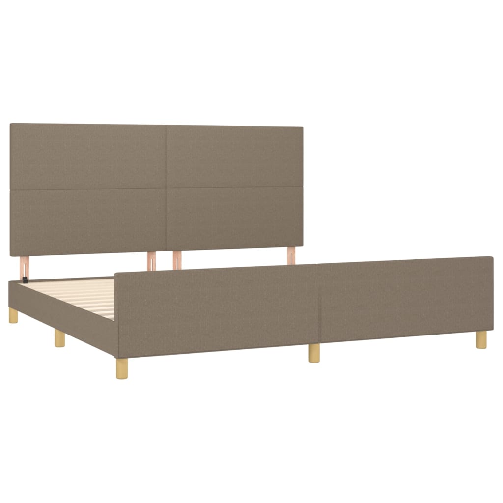 vidaXL Σκελετός Κρεβατιού Χωρίς Στρώμα Taupe 200x200 εκ.Υφασμάτινο