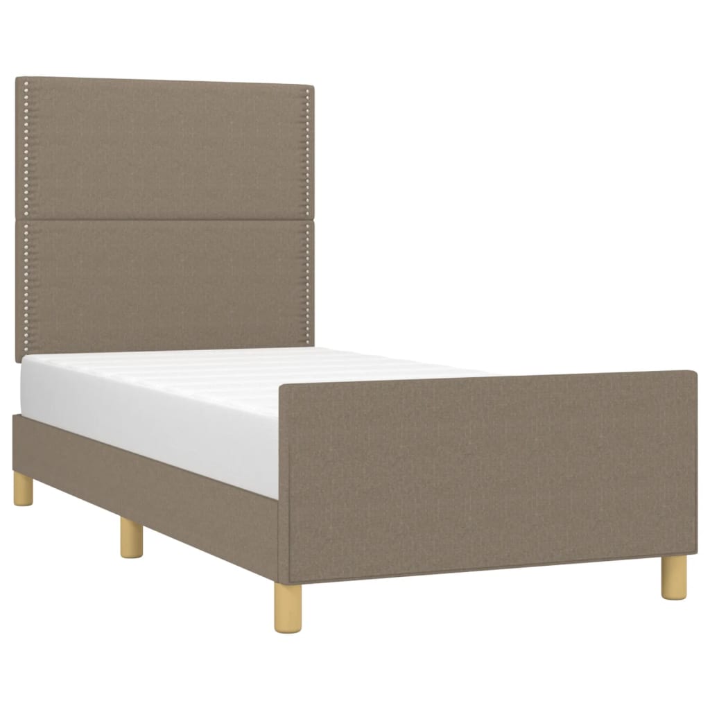 vidaXL Σκελετός Κρεβατιού Χωρίς Στρώμα Taupe 100 x 200 εκ. Υφασμάτινο