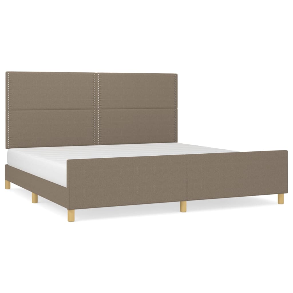 vidaXL Σκελετός Κρεβατιού Χωρίς Στρώμα Taupe 200x200 εκ.Υφασμάτινο