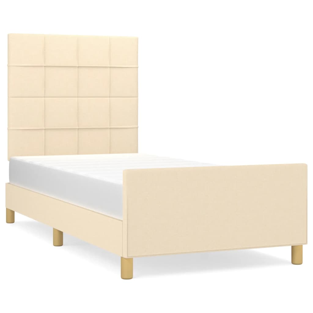 vidaXL Πλαίσιο κρεβατιού χωρίς στρώμα Κρέμα 80x200 cm Ύφασμα
