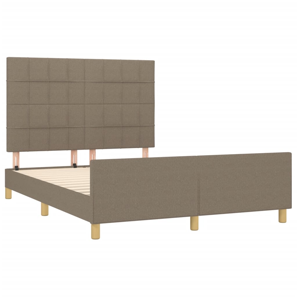 vidaXL Σκελετός Κρεβατιού Χωρίς Στρώμα Taupe 140x190 εκ. Υφασμάτινο