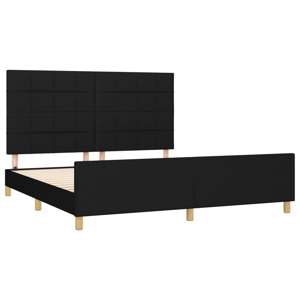vidaXL Σκελετός Κρεβατιού Χωρίς Στρώμα Μαύρο 160x200 εκ.Υφασμάτινο
