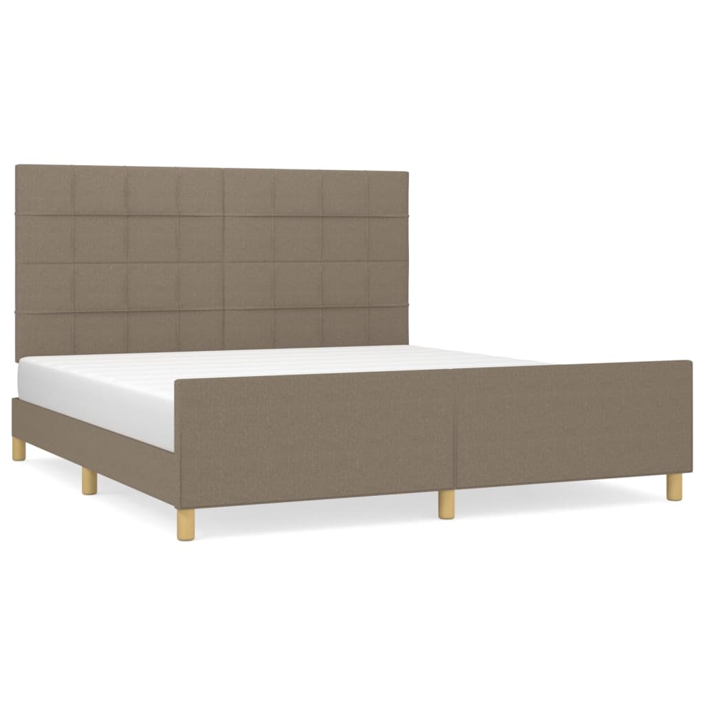 vidaXL Σκελετός Κρεβατιού Χωρίς Στρώμα Taupe 160x200 εκ. Υφασμάτινο