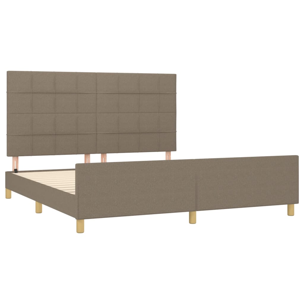 vidaXL Σκελετός Κρεβατιού Χωρίς Στρώμα Taupe 160x200 εκ. Υφασμάτινο