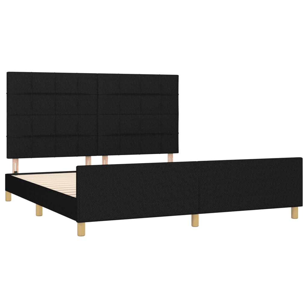 vidaXL Σκελετός Κρεβατιού Χωρίς Στρώμα Μαύρο 180x200 εκ. Υφασμάτινο